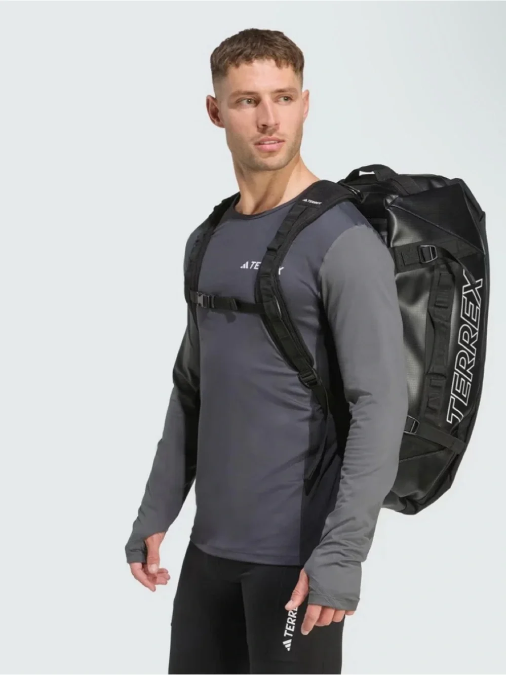 NWT Adidas Terrex Rain.RDY Expedition Duffle Bag Large Black 100L IC5652 Cordura